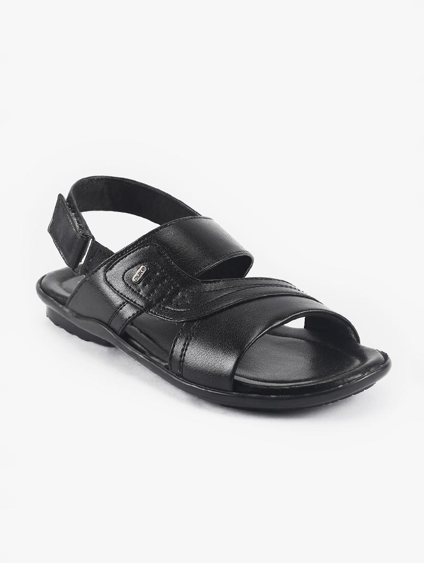 black synthetic & mesh back strap sandals - 17558234 - Zoom Image - 1