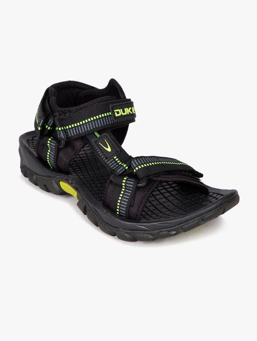 black synthetic & mesh back strap sandals - 17558238 - Standard Image - 1