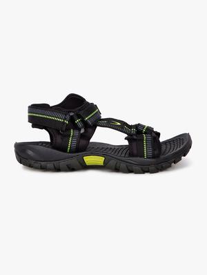 black synthetic & mesh back strap sandals - 17558238 - Standard Image - 2