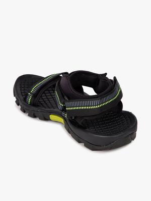 black synthetic & mesh back strap sandals - 17558238 - Standard Image - 3