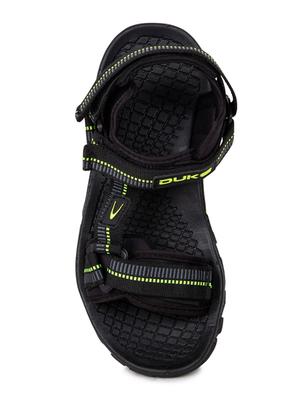black synthetic & mesh back strap sandals - 17558238 - Standard Image - 4