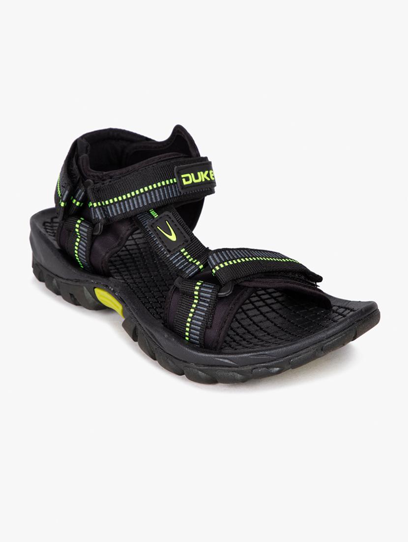 black synthetic & mesh back strap sandals - 17558238 - Zoom Image - 1