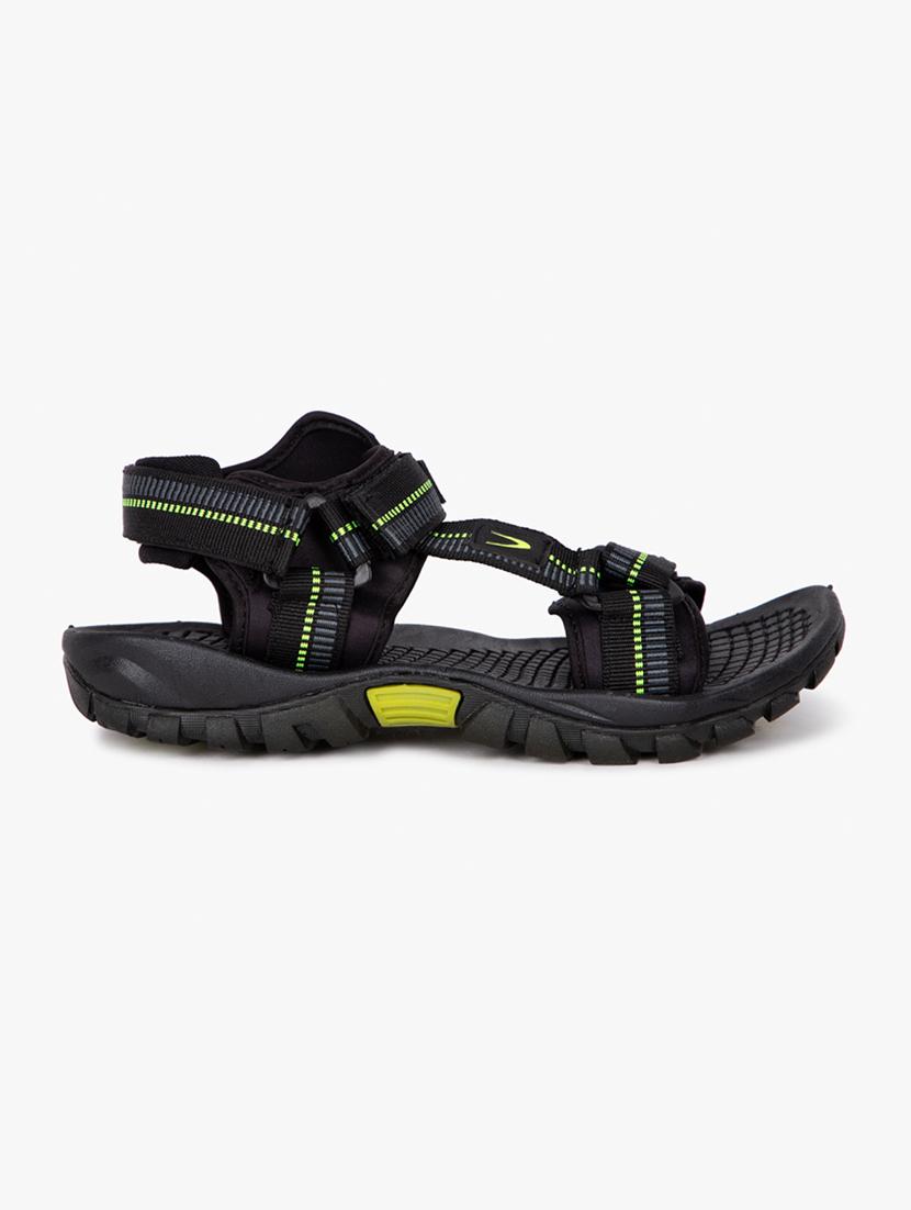 black synthetic & mesh back strap sandals - 17558238 - Zoom Image - 2