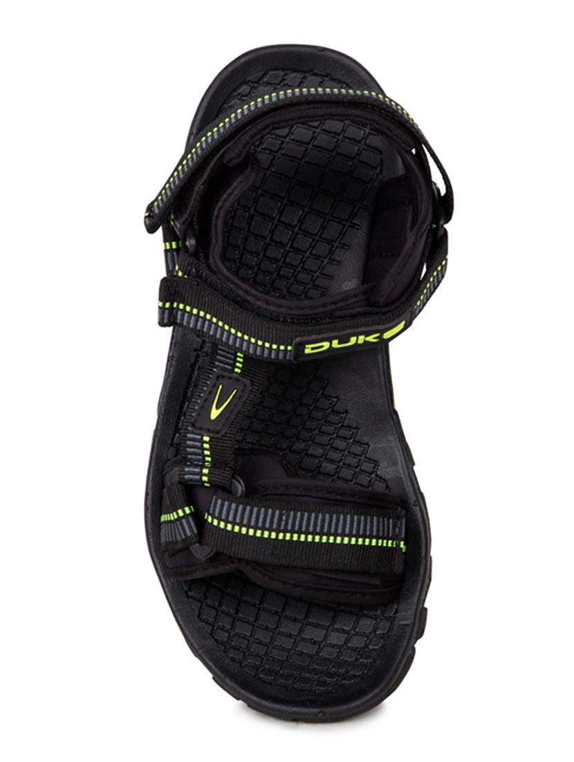 black synthetic & mesh back strap sandals - 17558238 - Zoom Image - 4