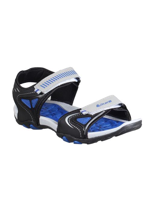 black synthetic & mesh back strap sandals - 17558239 - Standard Image - 1