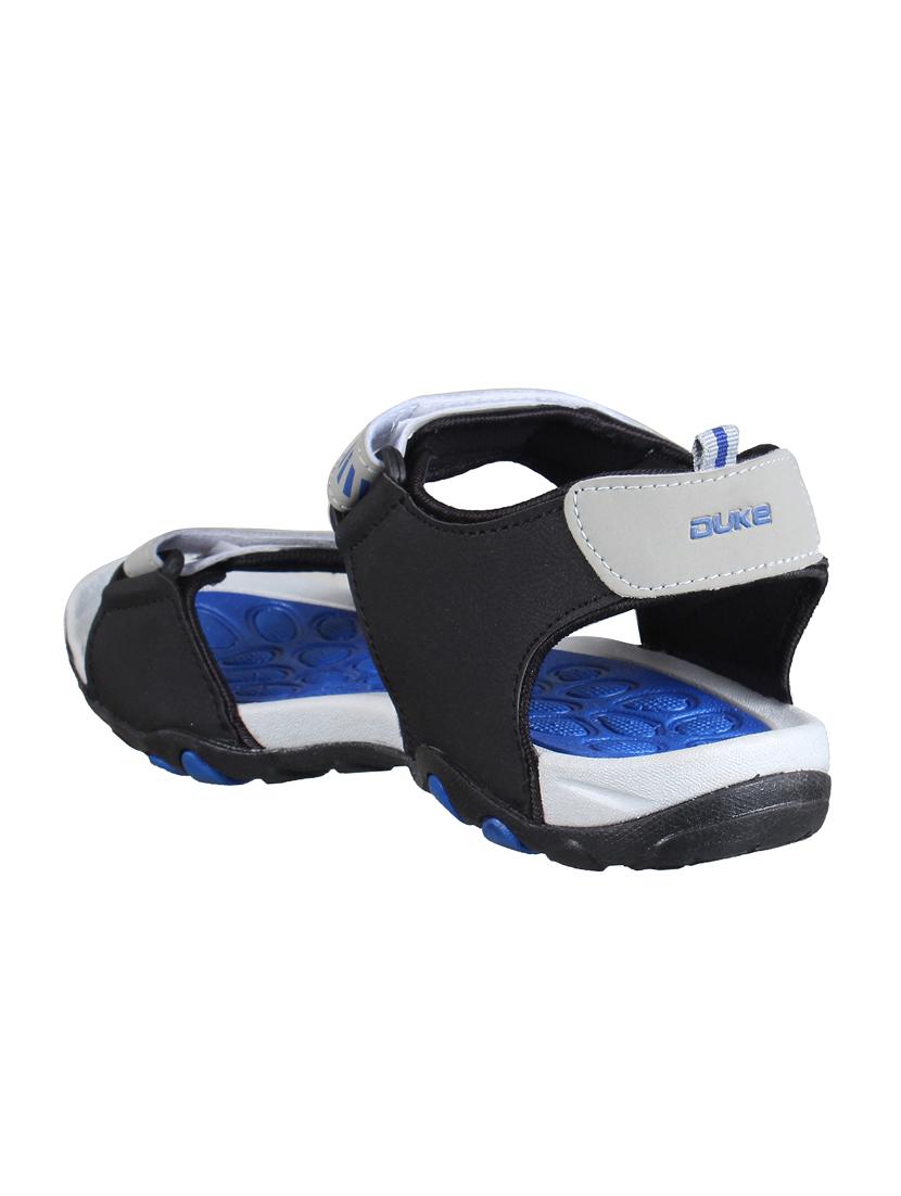 black synthetic & mesh back strap sandals - 17558239 - Zoom Image - 3