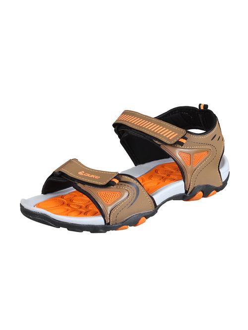 brown synthetic & mesh back strap sandals - 17558240 - Standard Image - 1
