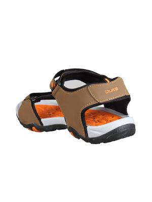 brown synthetic & mesh back strap sandals - 17558240 - Standard Image - 3