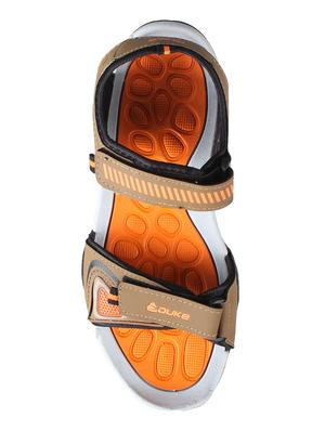 brown synthetic & mesh back strap sandals - 17558240 - Standard Image - 4