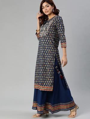printed kurta palazzo set - 17558445 - Standard Image - 2