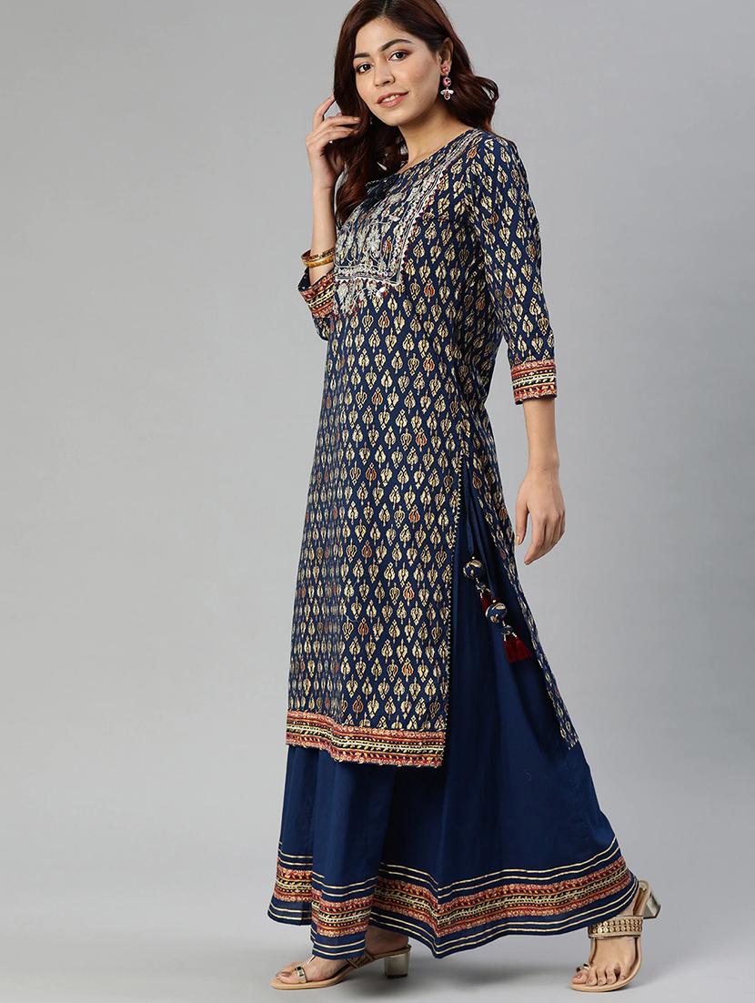 printed kurta palazzo set - 17558445 - Zoom Image - 2