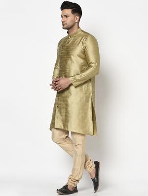 green self design kurta - 17558476 - Standard Image - 2