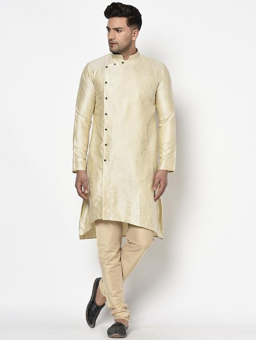 beige self design long kurta - 17558479 - Standard Image - 1