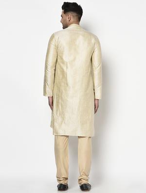 beige self design long kurta - 17558479 - Standard Image - 3