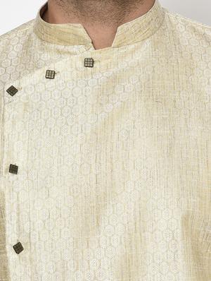 beige self design long kurta - 17558479 - Standard Image - 4