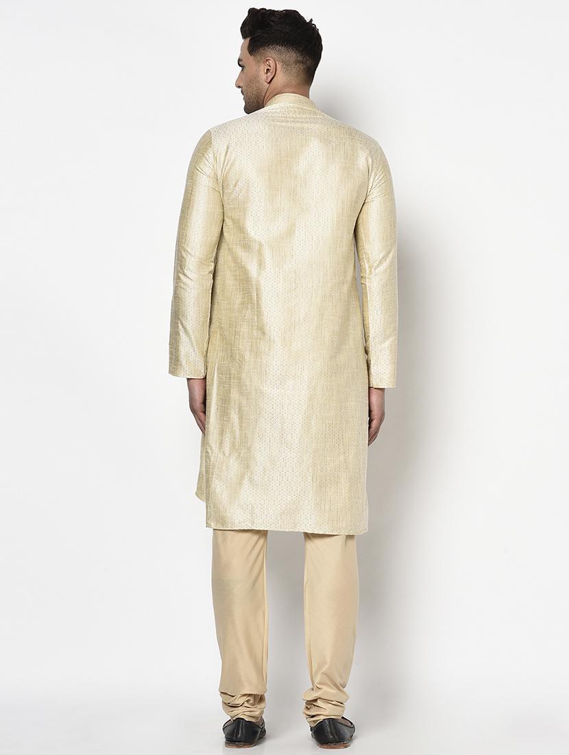 beige self design long kurta - 17558479 - Zoom Image - 3