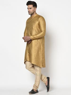 orange self design long kurta - 17558481 - Standard Image - 2