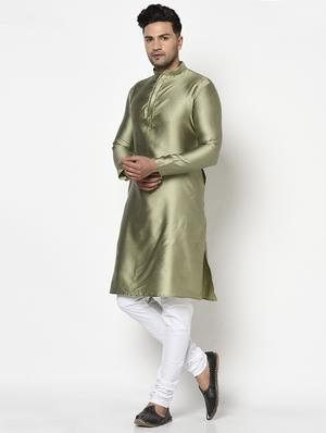 green self design long kurta - 17558486 - Standard Image - 2