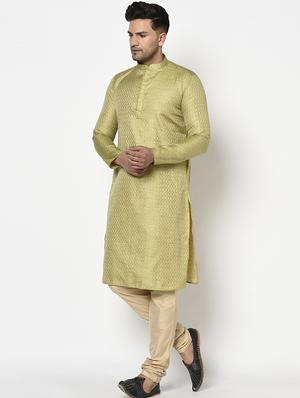 green self design long kurta - 17558492 - Standard Image - 2