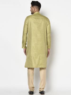 green self design long kurta - 17558492 - Standard Image - 3