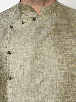 brown self design long kurta - 17558493 - Standard Image - 4