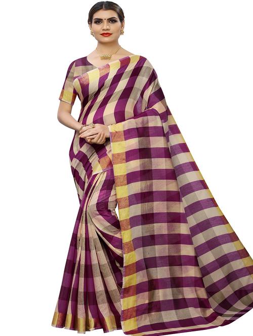 striped printed saree with blouse - 17558539 - Standard Image - 1