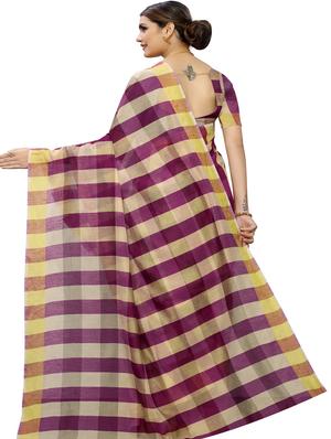 striped printed saree with blouse - 17558539 - Standard Image - 2