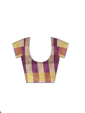 striped printed saree with blouse - 17558539 - Standard Image - 3