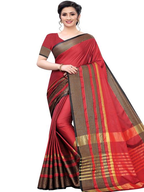 stripe printed saree with blouse - 17558549 - Standard Image - 1