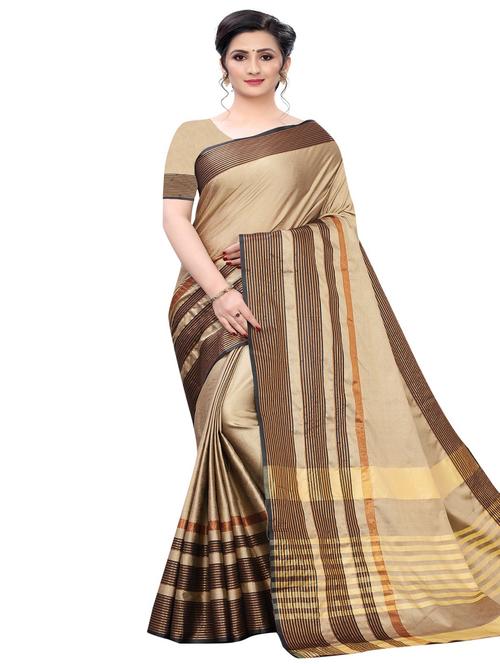 stripe printed saree with blouse - 17558551 - Standard Image - 1