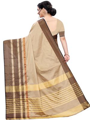 stripe printed saree with blouse - 17558551 - Standard Image - 2