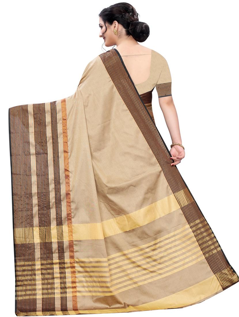 stripe printed saree with blouse - 17558551 - Zoom Image - 2