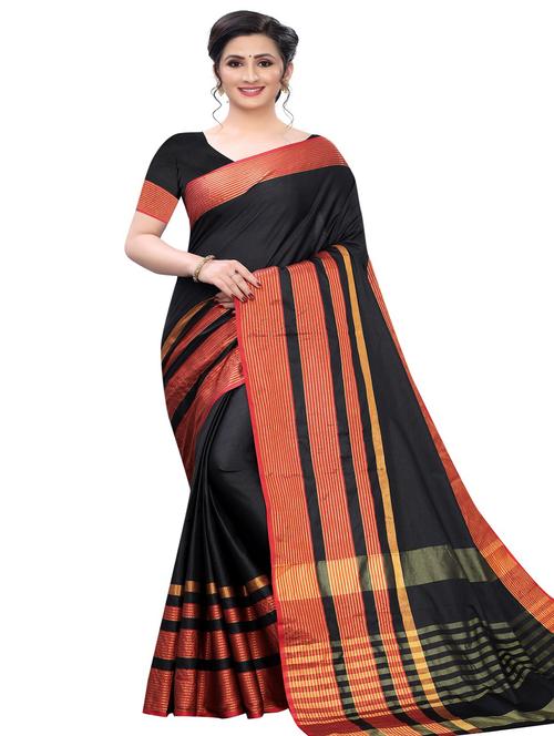 solid plain saree with blouse - 17558552 - Standard Image - 1
