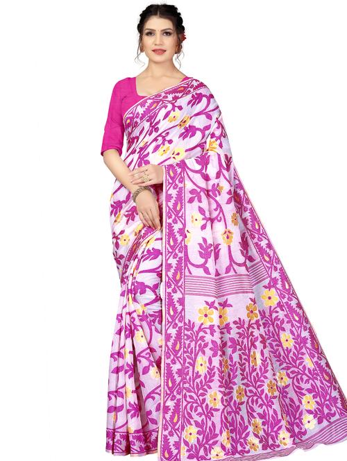floral banarasi saree with blouse - 17558555 - Standard Image - 1