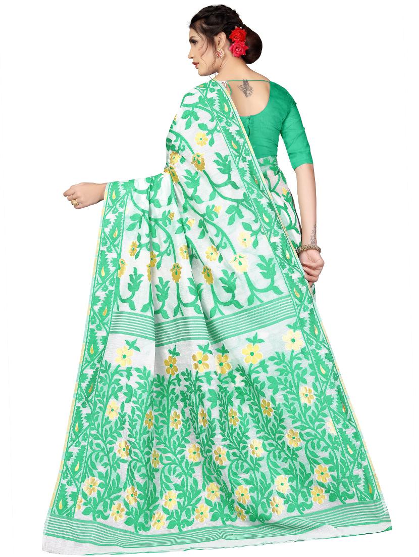 self design banarasi saree with blouse - 17558556 - Zoom Image - 2
