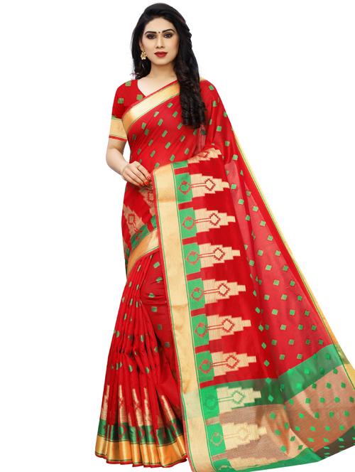 self design zari saree with blouse - 17558559 - Standard Image - 1