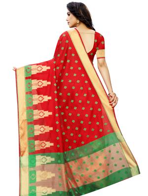 self design zari saree with blouse - 17558559 - Standard Image - 2