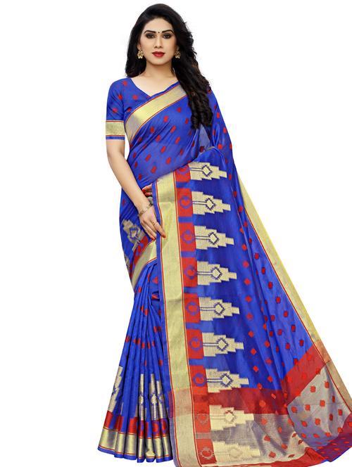 self design zari saree with blouse - 17558561 - Standard Image - 1