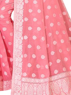 self design bordered saree with blouse - 17558565 - Standard Image - 3