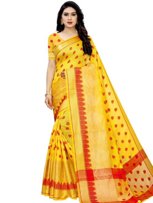 butti bordered saree with blouse - 17558568 - Standard Image - 1