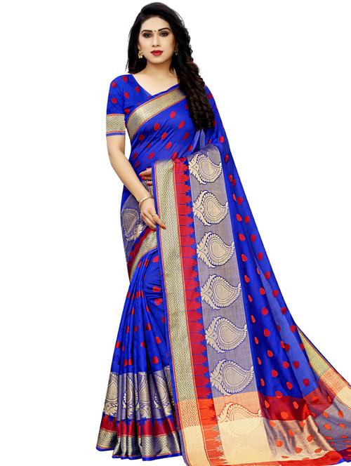 bordered banarasi saree with blouse - 17558571 - Standard Image - 1