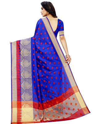 bordered banarasi saree with blouse - 17558571 - Standard Image - 2