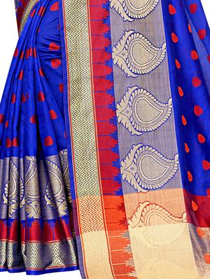 bordered banarasi saree with blouse - 17558571 - Standard Image - 3