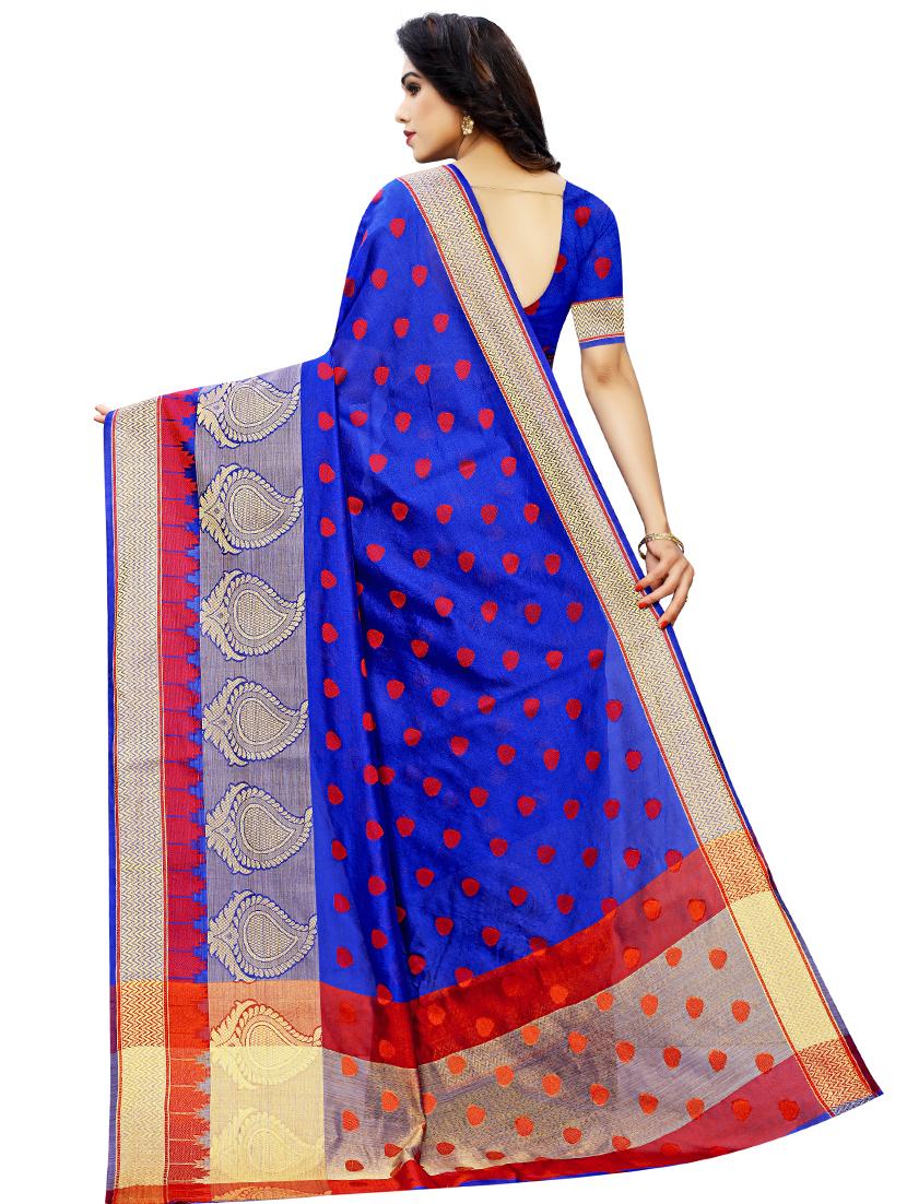 bordered banarasi saree with blouse - 17558571 - Zoom Image - 2
