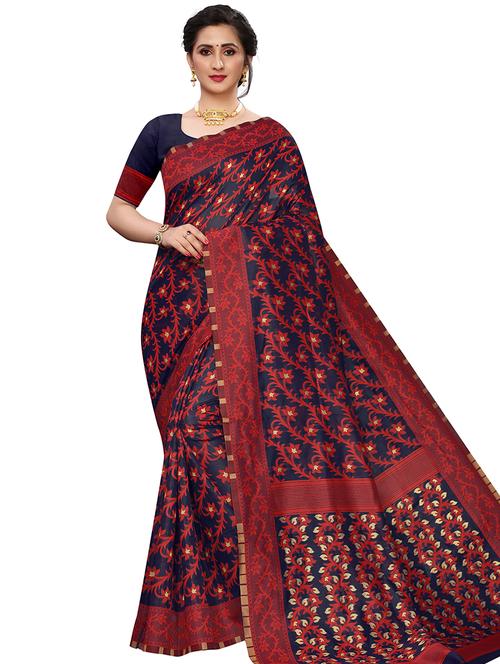self design banarasi saree with blouse - 17558572 - Standard Image - 1