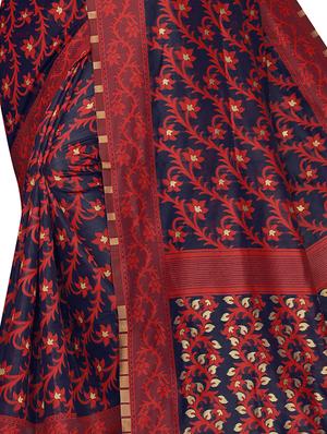 self design banarasi saree with blouse - 17558572 - Standard Image - 3