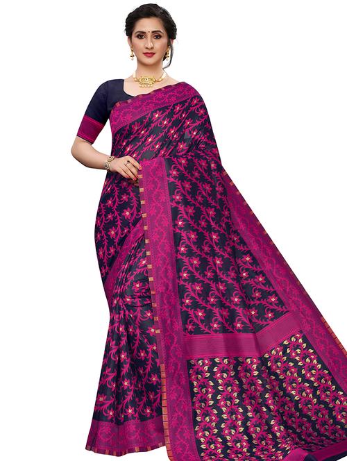 self design banarasi saree with blouse - 17558574 - Standard Image - 1