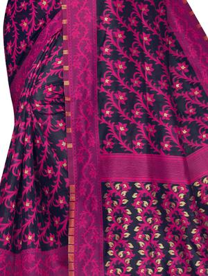 self design banarasi saree with blouse - 17558574 - Standard Image - 4