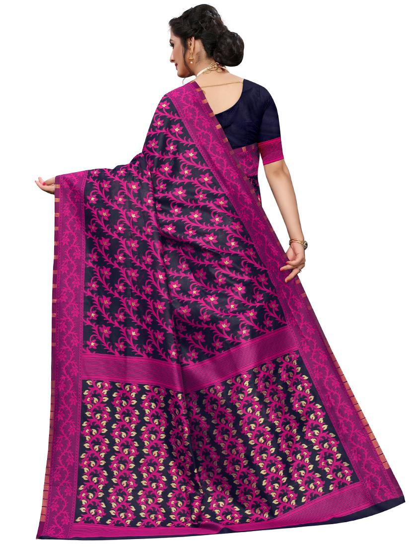 self design banarasi saree with blouse - 17558574 - Zoom Image - 2