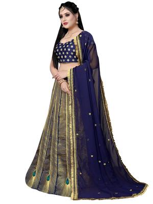 embroidered flared lehenga - 17558583 - Standard Image - 2